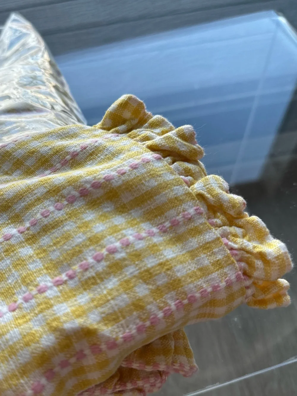HEATHER TAYLOR HOME x THE COMPANY STORE Soho Plaid Ruffle King Sham Yellow $58